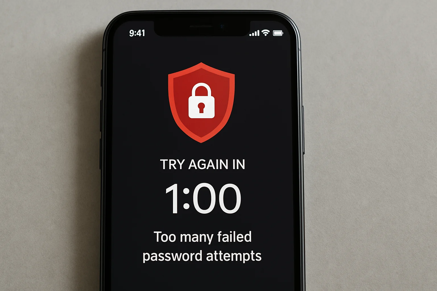 fix enter password to unlock 30 attempts 