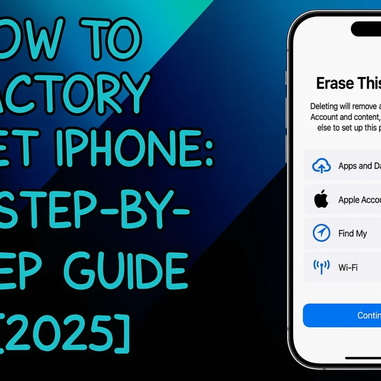 How to Factory Reset iPhone Without Password: Step-by-Step Guide